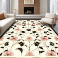 thumbnail image 1 of ODIKA 5'x7' Machine Washable Non-Slip Area Rug, Art Blooms with Interlocking Petal Motifs and Bold Outlines High Traffic Rug, Pink, 278045, 1 of 7