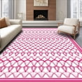thumbnail image 1 of ODIKA 6'x9' Machine Washable Non-Slip Area Rug, Art Fan Motif High Traffic Rug, Pink, 201666, 1 of 5