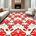 thumbnail image 1 of ODIKA 6' Machine Washable Non-Slip Area Rug, Art Fanfare Retro Revival Design High Traffic Rug, Red, 289128, 1 of 7