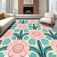 thumbnail image 1 of ODIKA 2'x3' Machine Washable Non-Slip Area Rug, Art Inspired Floral with Stylized Botanical High Traffic Rug, Pink, 294227, 1 of 7