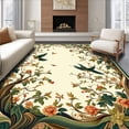 thumbnail image 1 of ODIKA 4'x6' Machine Washable Non-Slip Area Rug, Art Nouveau Inspired Stylized and Botanical Ornamentation High Traffic Rug, Green, 278850, 1 of 7