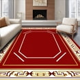 thumbnail image 1 of ODIKA 3'x5' Machine Washable Non-Slip Area Rug, Art Radiant with Classic Interlocking Border Detailing High Traffic Rug, Red, 506124, 1 of 7