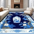 thumbnail image 1 of Flatwoven High Traffic Area Rug, Artful Geometric Topiary Inspiration, Non Slip, Stain Resistant, Washable Area Rugs for Living Room, Bedroom(Blue, 8X10), 1 of 8