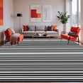 thumbnail image 1 of ODIKA 6'x9' Machine Washable Non-Slip Area Rug, Artisan Handwoven Striped Foldable Monochrome Accent High Traffic Rug, Black, 42893, 1 of 7