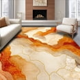 thumbnail image 1 of ODIKA 2'x3' Machine Washable Non-Slip Area Rug, Artisan Honey Geode Reflection with Deviceorange and Insightful Motifs High Traffic Rug, Beige, 191310, 1 of 7