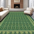 thumbnail image 1 of ODIKA 5'x7' Machine Washable Non-Slip Area Rug, Artisan Latticework Vine Motif High Traffic Rug, Green, 252569, 1 of 7