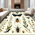 thumbnail image 1 of ODIKA 5'x7' Machine Washable Non-Slip Area Rug, Artisan Nature Study With Detailed Insect Motifs High Traffic Rug, Yellow, 279358, 1 of 7