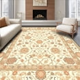 thumbnail image 1 of ODIKA 2'x3' Machine Washable Non-Slip Area Rug, Artistic Floral Design Featuring Beige and Earthy Accents High Traffic Rug, Beige, 54704, 1 of 7
