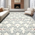 thumbnail image 1 of ODIKA 4'x6' Machine Washable Non-Slip Area Rug, Artistic Geometric with Abstract Flower Bursts and Elegant Symmetry High Traffic Rug, Beige, 58444, 1 of 7