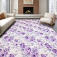 thumbnail image 1 of Flatwoven High Traffic Area Rug, Artistic Lilac Botanical Harmony, Non Slip, Stain Resistant, Washable Area Rugs for Living Room, Bedroom(Purple, 2X3), 1 of 8