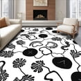 thumbnail image 1 of ODIKA 8' Machine Washable Non-Slip Area Rug, Artistic Monochrome with Freeform Spotted and Fluid Motifs High Traffic Rug, Black, 308572, 1 of 5