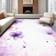 thumbnail image 1 of ODIKA 6'x9' Machine Washable Non-Slip Area Rug, Artistic Painted Petals Composition High Traffic Rug, Purple, 282935, 1 of 7