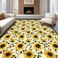 thumbnail image 1 of Flatwoven High Traffic Area Rug, Artistic Round Infused with Lively Floral Trellis and Urban Charm, Non Slip, Stain Resistant, Washable Area Rugs for Living Room, Bedroom(Yellow, 4X6), 1 of 8