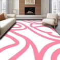 thumbnail image 1 of ODIKA 2'x3' Machine Washable Non-Slip Area Rug, Artistic Wavy Lines Abstract High Traffic Rug, Pink, 393237, 1 of 7