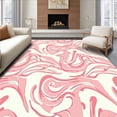 thumbnail image 1 of ODIKA 4'x6' Machine Washable Non-Slip Area Rug, Asymmetrical Wave in Hues High Traffic Rug, Pink, 393241, 1 of 7