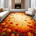 thumbnail image 1 of ODIKA 5'x7' Machine Washable Non-Slip Area Rug, Autumn Canopy With Falling Leaf Design For Backyard High Traffic Rug, Red, 63080, 1 of 7