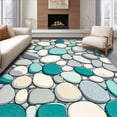 thumbnail image 1 of ODIKA 4'x6' Machine Washable Non-Slip Area Rug, Beach Pebble Mosaic Design High Traffic Rug, Gray, 86005, 1 of 5