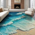 thumbnail image 1 of ODIKA 6'x9' Beach Themed Nautical Washable Area Rug Non-Slip, Easy Care, for Family Room, Living Mater Bedroom, 1 of 7