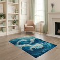 thumbnail image 1 of ODIKA 4'x6' Abstract Blue Washable Area Rug for Dorm Room, Small Living Stain Resistant Low Profile, Easy Care, 1 of 7