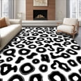 thumbnail image 1 of ODIKA 5'x7' Machine Washable Non-Slip Area Rug, Black and Abstract Animal Inspired with Dynamic Shapes High Traffic Rug, Black, 307329, 1 of 7