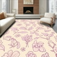 thumbnail image 1 of Flatwoven High Traffic Area Rug, Bloom Animal, Non Slip, Stain Resistant, Washable Area Rugs for Living Room, Bedroom(Ivory, 6X6), 1 of 8