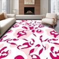 thumbnail image 1 of Flatwoven High Traffic Area Rug, Bloom Floral Area Accent, Non Slip, Stain Resistant, Washable Area Rugs for Living Room, Bedroom(Pink, 6X6), 1 of 8
