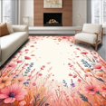 thumbnail image 1 of ODIKA 2'x3' Machine Washable Non-Slip Area Rug, Blooming Meadow Profile With Non Slip Backing For Hallway High Traffic Rug, Peach, 148949, 1 of 7