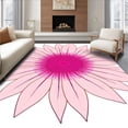 thumbnail image 1 of ODIKA 3'x5' Machine Washable Non-Slip Area Rug, Blooming Sunflower Round Decorative With Petal Design High Traffic Rug, Pink, 236718, 1 of 7