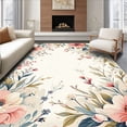 thumbnail image 1 of ODIKA 4'x6' Machine Washable Non-Slip Area Rug, Blossom Boho High Traffic Rug, Ivory, 95126, 1 of 7