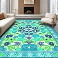 thumbnail image 1 of ODIKA 5'x7' Machine Washable Non-Slip Area Rug, Bohemian with Festive Colors High Traffic Rug, Blue, 63440, 1 of 7