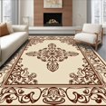 thumbnail image 1 of ODIKA 2'x3' Machine Washable Non-Slip Area Rug, Boho Botanical Medallion with Interlocking Leaf Scrolls High Traffic Rug, Ivory, 318930, 1 of 7