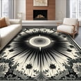 thumbnail image 1 of ODIKA 3'x5' Machine Washable Non-Slip Area Rug, Boho Sunburst Medallion With Ornate Decorative High Traffic Rug, Gray, 134897, 1 of 7