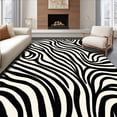 thumbnail image 1 of ODIKA 6'x9' Machine Washable Non-Slip Area Rug, Bold Abstract Zebra Stripe High Traffic Rug, Black, 287321, 1 of 7
