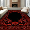 thumbnail image 1 of Flatwoven High Traffic Area Rug, Bold Red and Black Theme, Non Slip, Stain Resistant, Washable Area Rugs for Living Room, Bedroom(Black, 6X9), 1 of 8