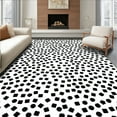 thumbnail image 1 of ODIKA 6' Machine Washable Non-Slip Area Rug, Bold Spotted Round High Traffic Rug, Black, 288483, 1 of 7