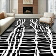 thumbnail image 1 of ODIKA 2'x3' Machine Washable Non-Slip Area Rug, Bold Stripe Faux Hide Accent High Traffic Rug, Black, 287519, 1 of 5