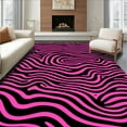 thumbnail image 1 of ODIKA 5'x7' Machine Washable Non-Slip Area Rug, Bold Zebra Stripe with Abstract Floral Detailing High Traffic Rug, Pink, 331654, 1 of 7
