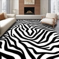 thumbnail image 1 of ODIKA 6'x9' Machine Washable Non-Slip Area Rug, Bold Zebra Stripes Design Eye Catching Decorative Accent High Traffic Rug, Black, 310943, 1 of 7
