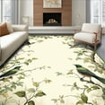 thumbnail image 1 of ODIKA 3'x5' Machine Washable Non-Slip Area Rug, Botanical Circle Featuring Graceful Birds and Leafy Vignettes High Traffic Rug, Green, 211417, 1 of 7