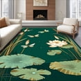 thumbnail image 1 of ODIKA 4'x6' Machine Washable Non-Slip Area Rug, Botanical Garden Dragonfly Haven Artistic Accent High Traffic Rug, Green, 278798, 1 of 7