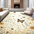thumbnail image 1 of ODIKA 2'x3' Machine Washable Non-Slip Area Rug, Botanical Insect Haven with Artistic Nature Inspired High Traffic Rug, Beige, 280428, 1 of 7