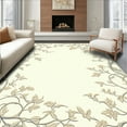 thumbnail image 1 of ODIKA 6'x9' Machine Washable Non-Slip Area Rug, Botanical Vine with Stylized Leaf Accents High Traffic Rug, Beige, 253694, 1 of 7