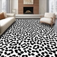 thumbnail image 1 of ODIKA 6'x9' Machine Washable Non-Slip Area Rug, Bovine Echoes Speckled Hide Style High Traffic Rug, Black, 304423, 1 of 5