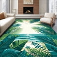 thumbnail image 1 of ODIKA 5'x7' Machine Washable Non-Slip Area Rug, Breeze Verdant Teal and Tropical Motif High Traffic Rug, Green, 62427, 1 of 7