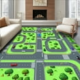 thumbnail image 1 of ODIKA 4'x6' Machine Washable Non-Slip Area Rug, Bright Multicolored City Adventure High Traffic Rug, Green, 4785, 1 of 7