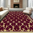 thumbnail image 1 of ODIKA 5'x7' Machine Washable Non-Slip Area Rug, Burgundy Interlocking Circle High Traffic Rug, Burgundy, 253420, 1 of 7