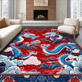 thumbnail image 1 of Flatwoven High Traffic Area Rug, Captivating Mythological Elements Display, Non Slip, Stain Resistant, Washable Area Rugs for Living Room, Bedroom(Red, 3X5), 1 of 8