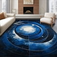 thumbnail image 1 of ODIKA 8'x10' Machine Washable Non-Slip Area Rug, Celestial Circle Starry Sky High Traffic Rug, Blue, 85620, 1 of 7