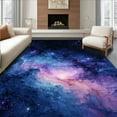 thumbnail image 1 of ODIKA 8'x10' Machine Washable Non-Slip Area Rug, Celestial Glittering Nightscape Motif High Traffic Rug, Blue, 3317, 1 of 7