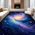 thumbnail image 1 of ODIKA 5'x7' Machine Washable Non-Slip Area Rug, Celestial Nebula Starry Night Design High Traffic Rug, Blue, 141486, 1 of 7